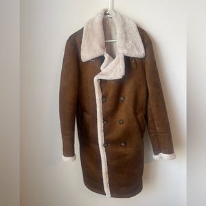 Mens large Zara suede winter coat